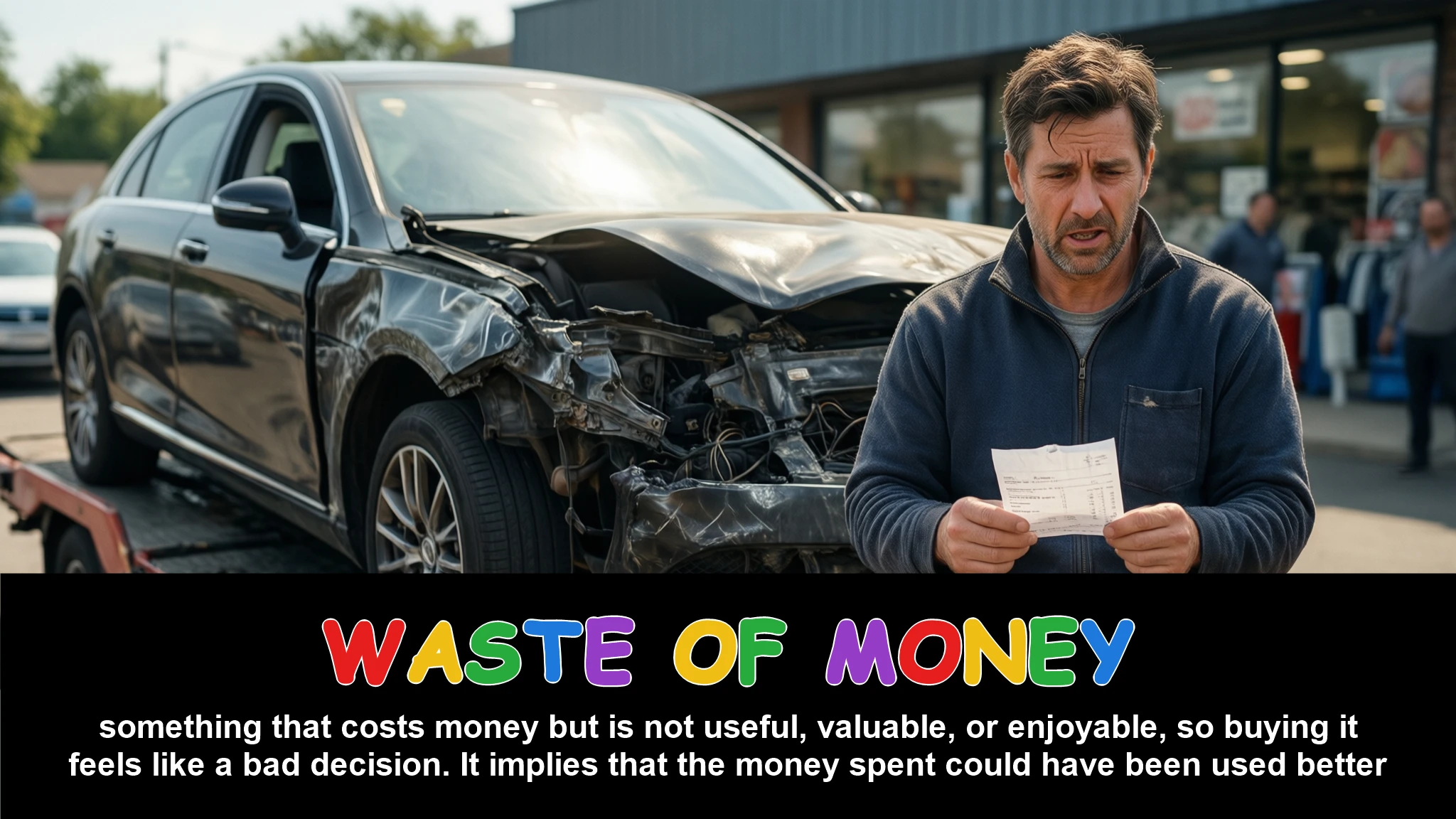 English Illustration for waste of money